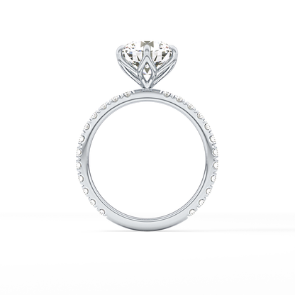 Round Pave Lab Grown Diamond Engagement Ring