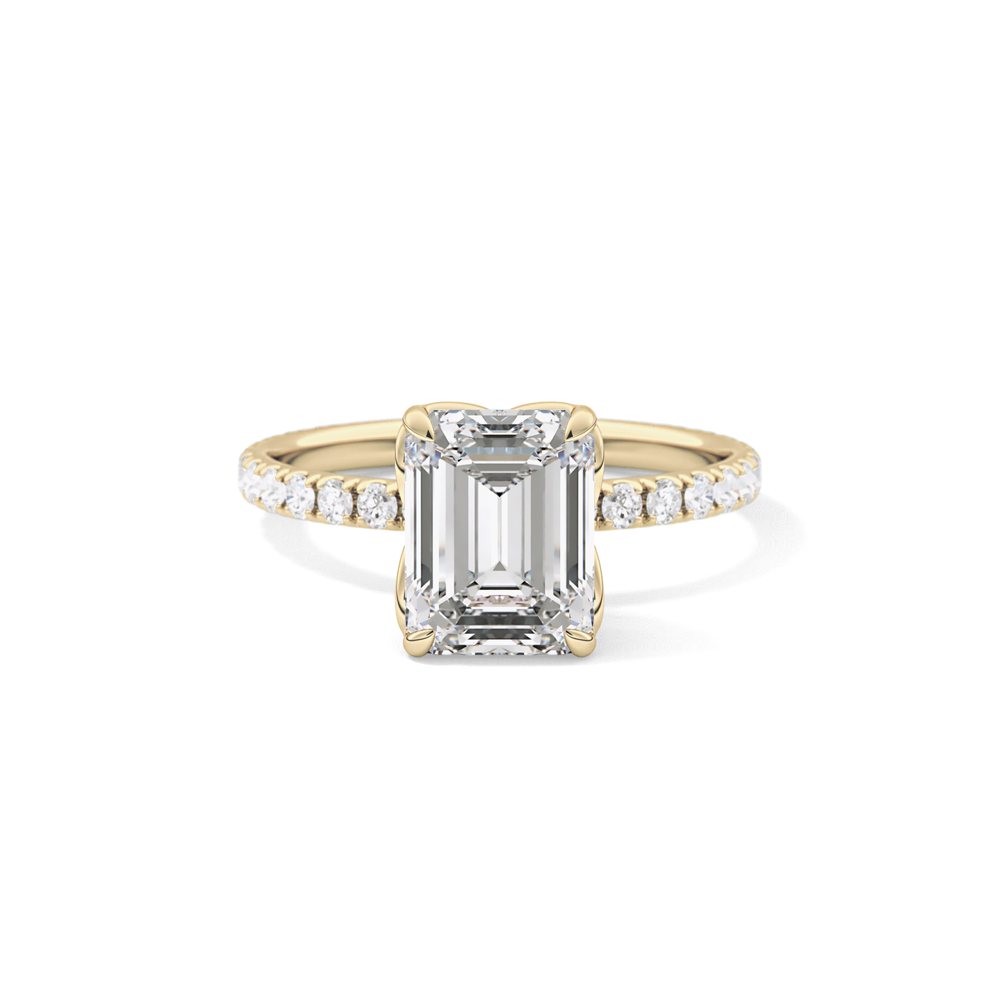 Emerald Pave Lab Grown Diamond Engagement Ring