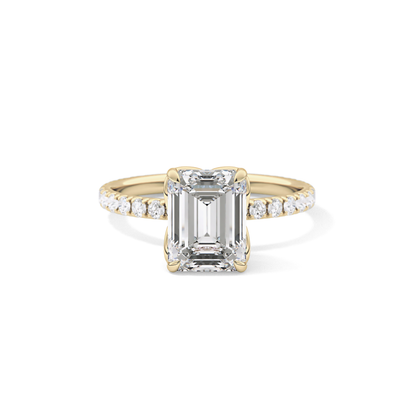 Emerald Pave Lab Grown Diamond Engagement Ring
