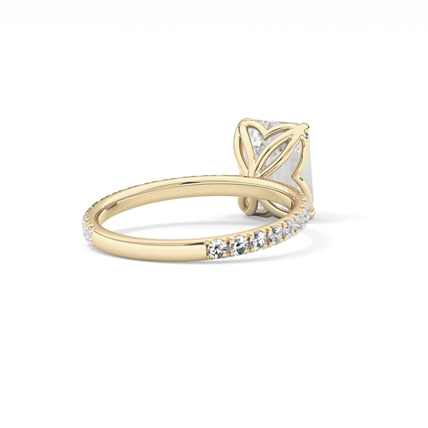 Emerald Pave Lab Grown Diamond Engagement Ring