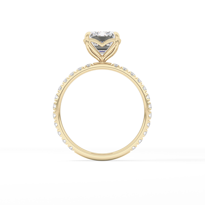 Emerald Pave Lab Grown Diamond Engagement Ring