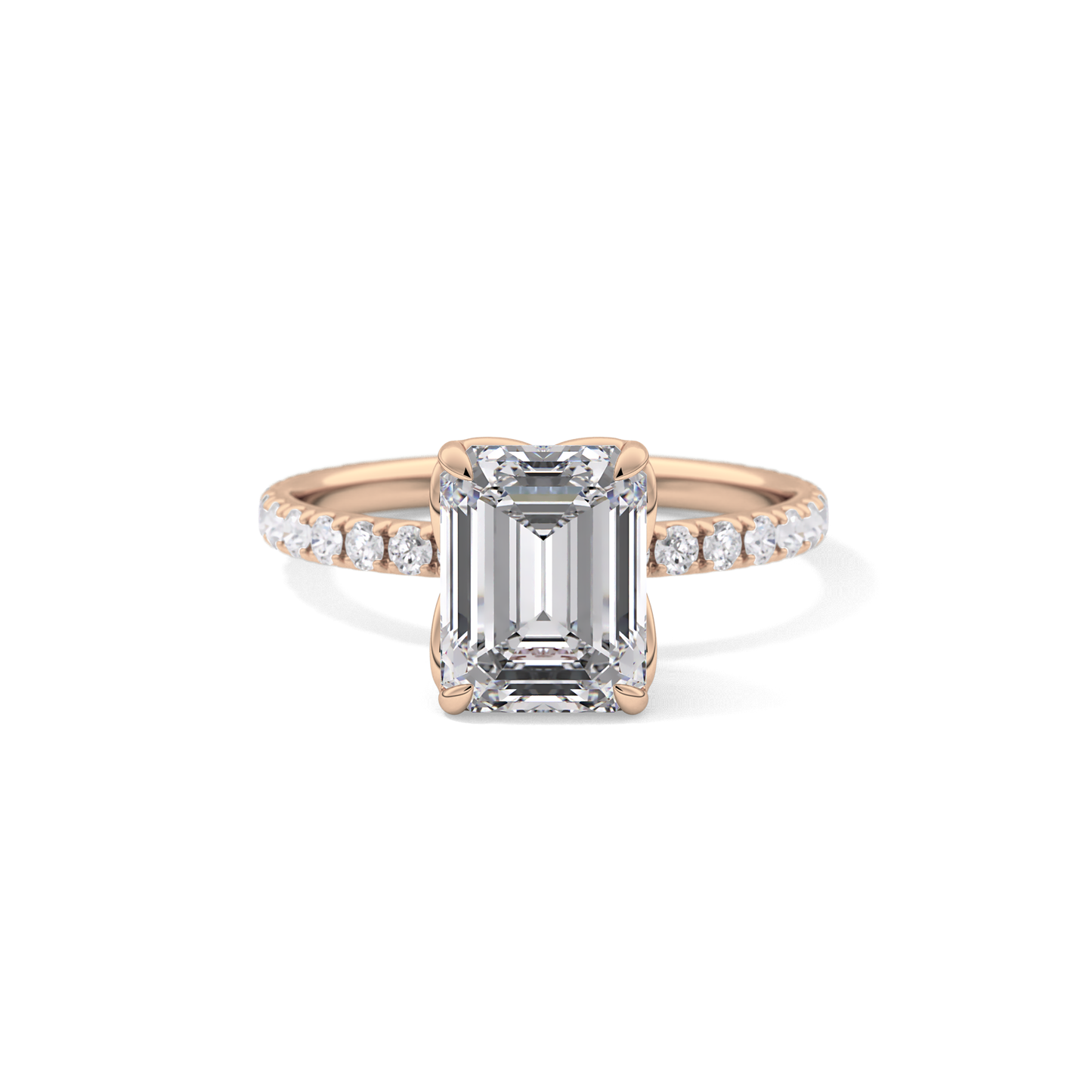 Emerald Pave Lab Grown Diamond Engagement Ring