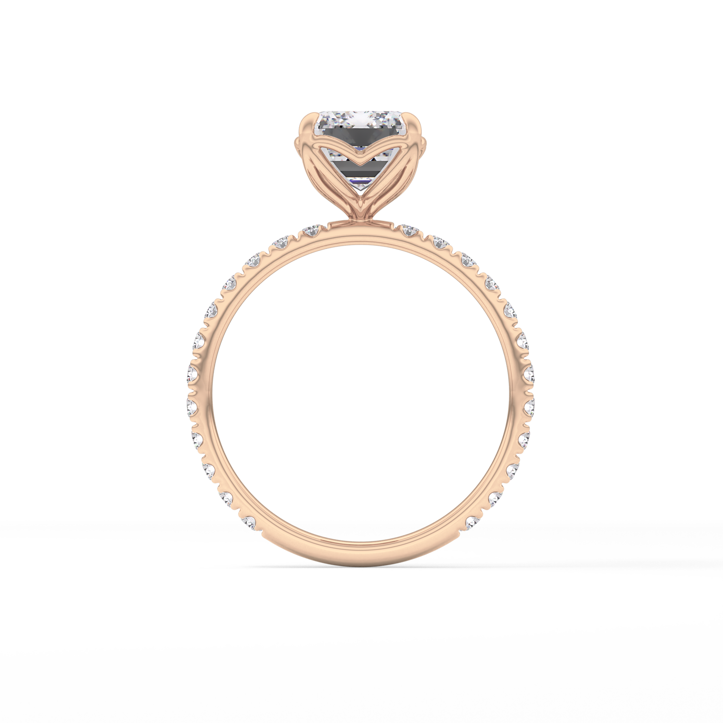 Emerald Pave Lab Grown Diamond Engagement Ring