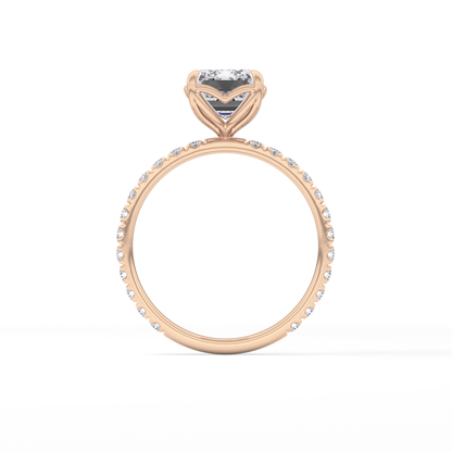 Emerald Pave Lab Grown Diamond Engagement Ring