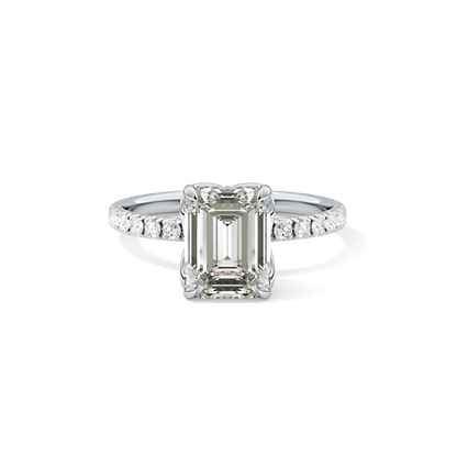 Emerald Pave Lab Grown Diamond Engagement Ring