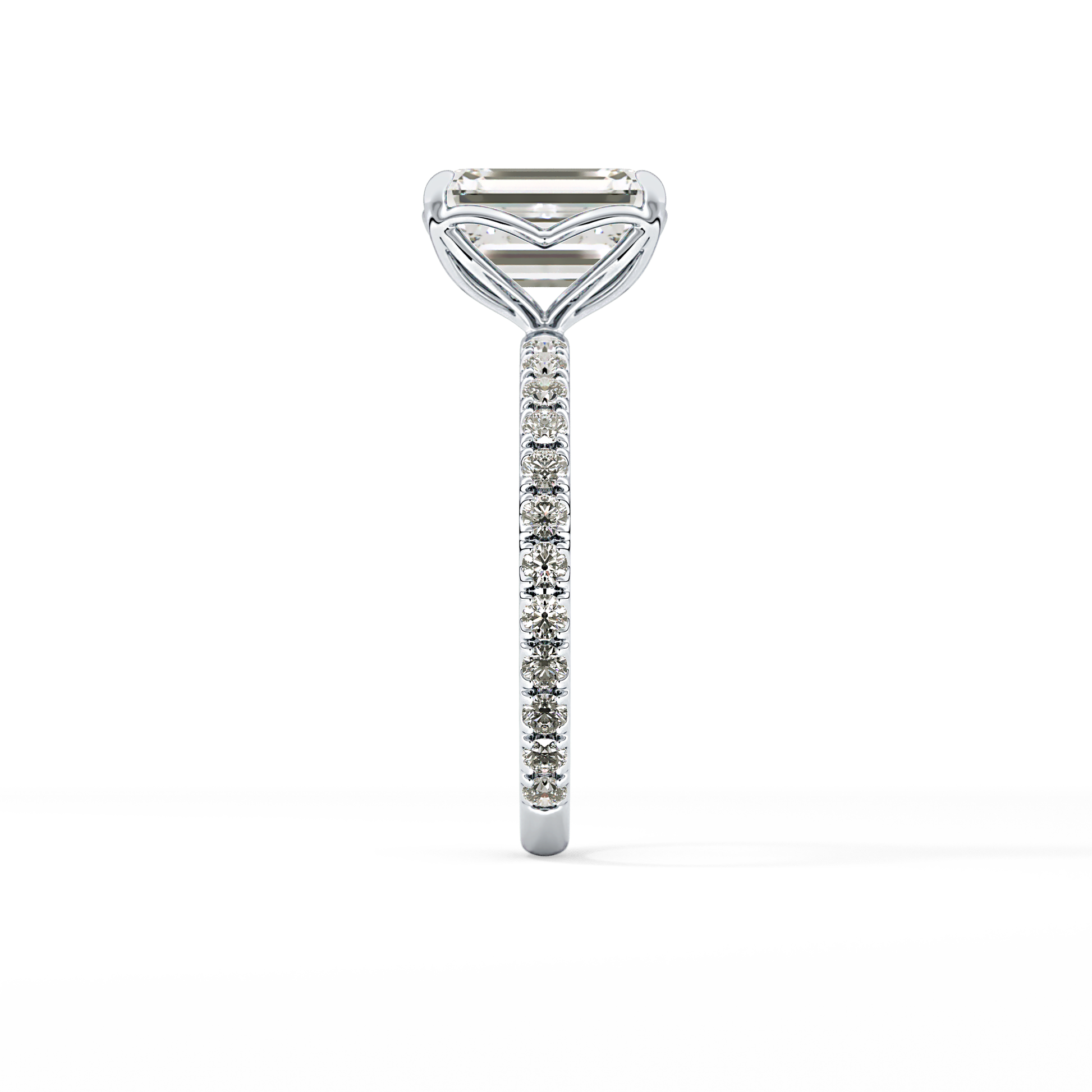 Emerald Pave Lab Grown Diamond Engagement Ring