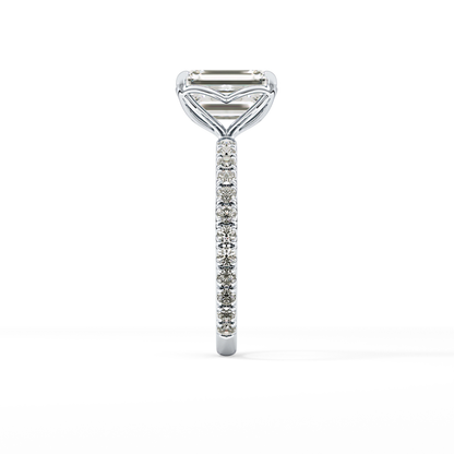 Emerald Pave Lab Grown Diamond Engagement Ring