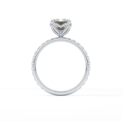 Emerald Pave Lab Grown Diamond Engagement Ring