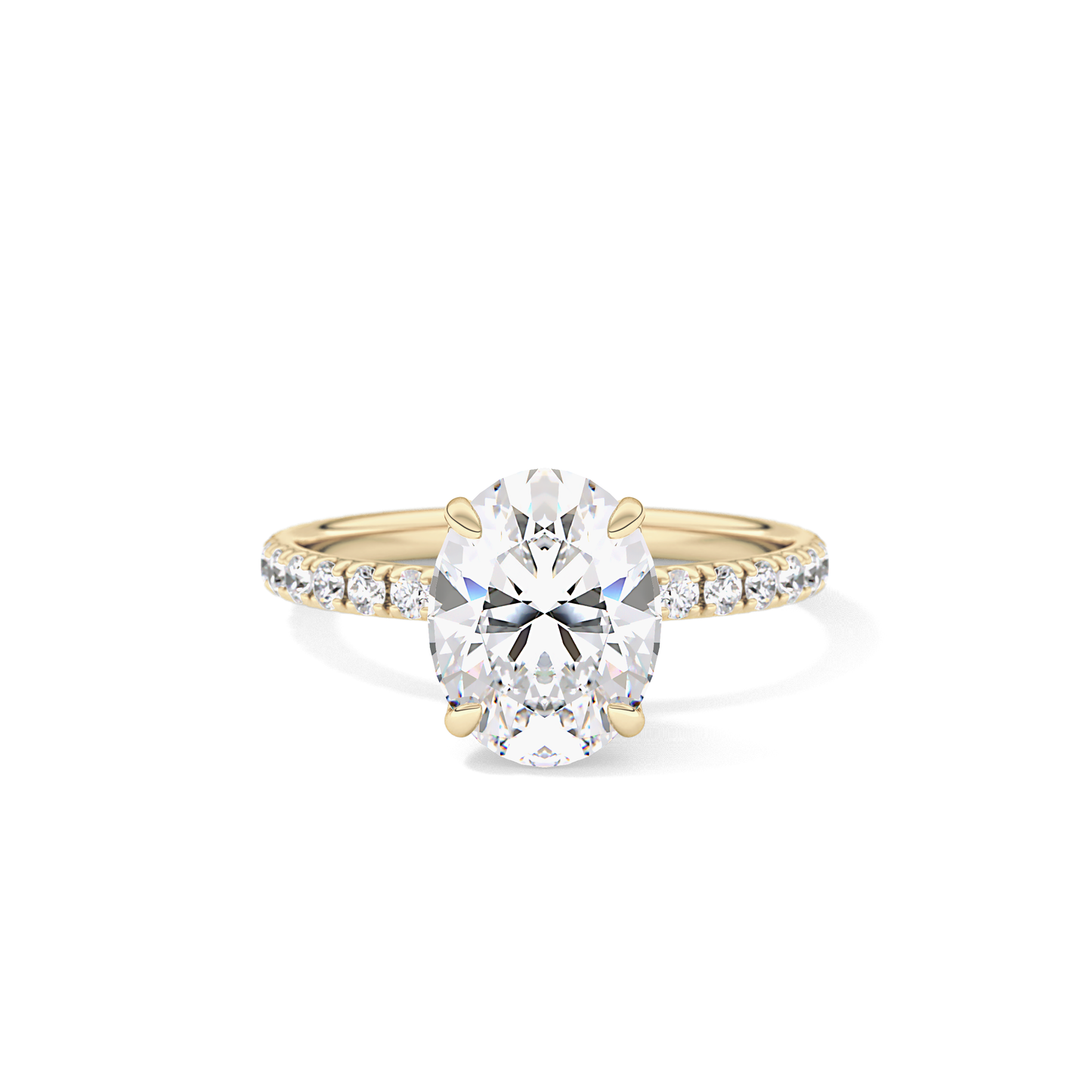 Oval Pave Lab Grown Diamond Engagement Ring