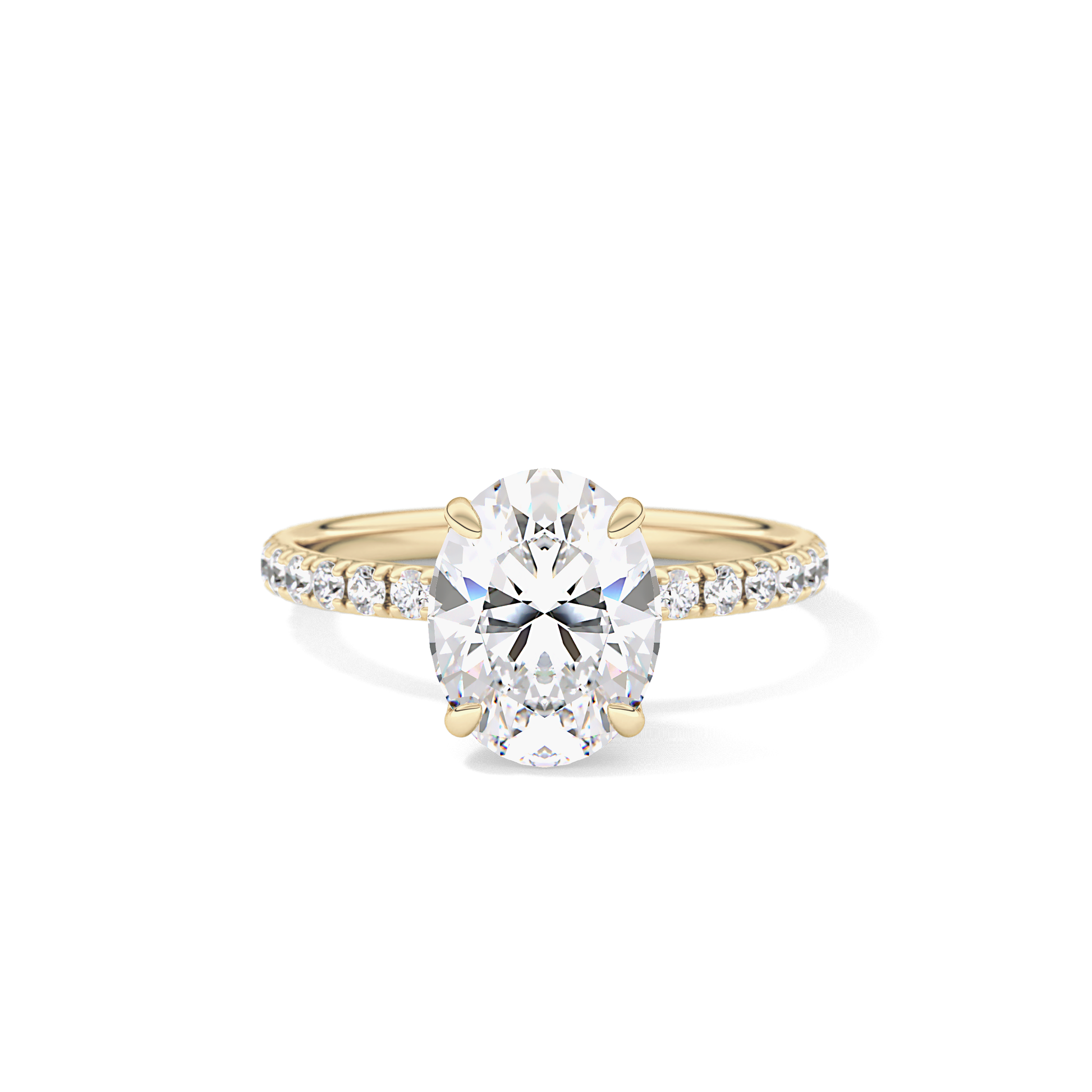 Oval Pave Lab Grown Diamond Engagement Ring