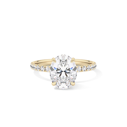 Oval Pave Lab Grown Diamond Engagement Ring