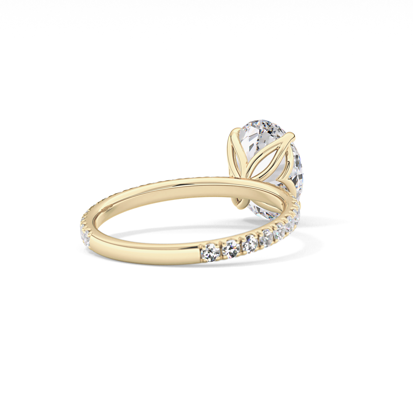 Oval Pave Lab Grown Diamond Engagement Ring