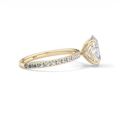 Oval Pave Lab Grown Diamond Engagement Ring