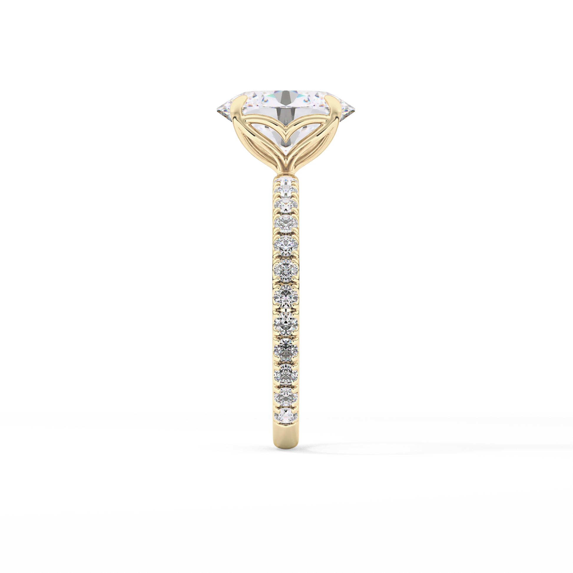 Oval Pave Lab Grown Diamond Engagement Ring