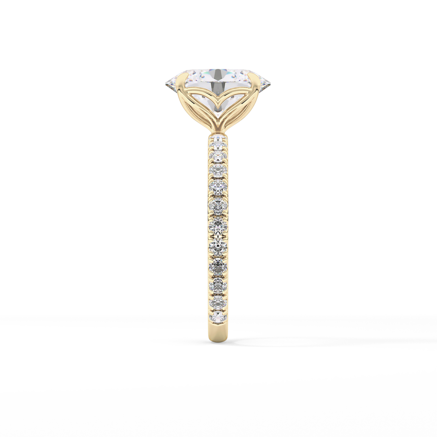 Oval Pave Lab Grown Diamond Engagement Ring