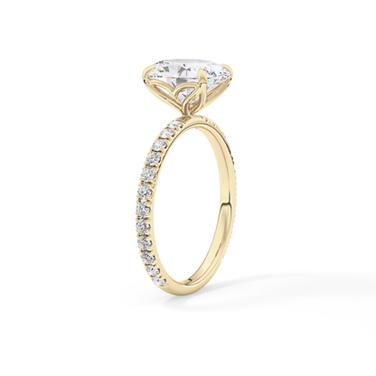 Oval Pave Lab Grown Diamond Engagement Ring