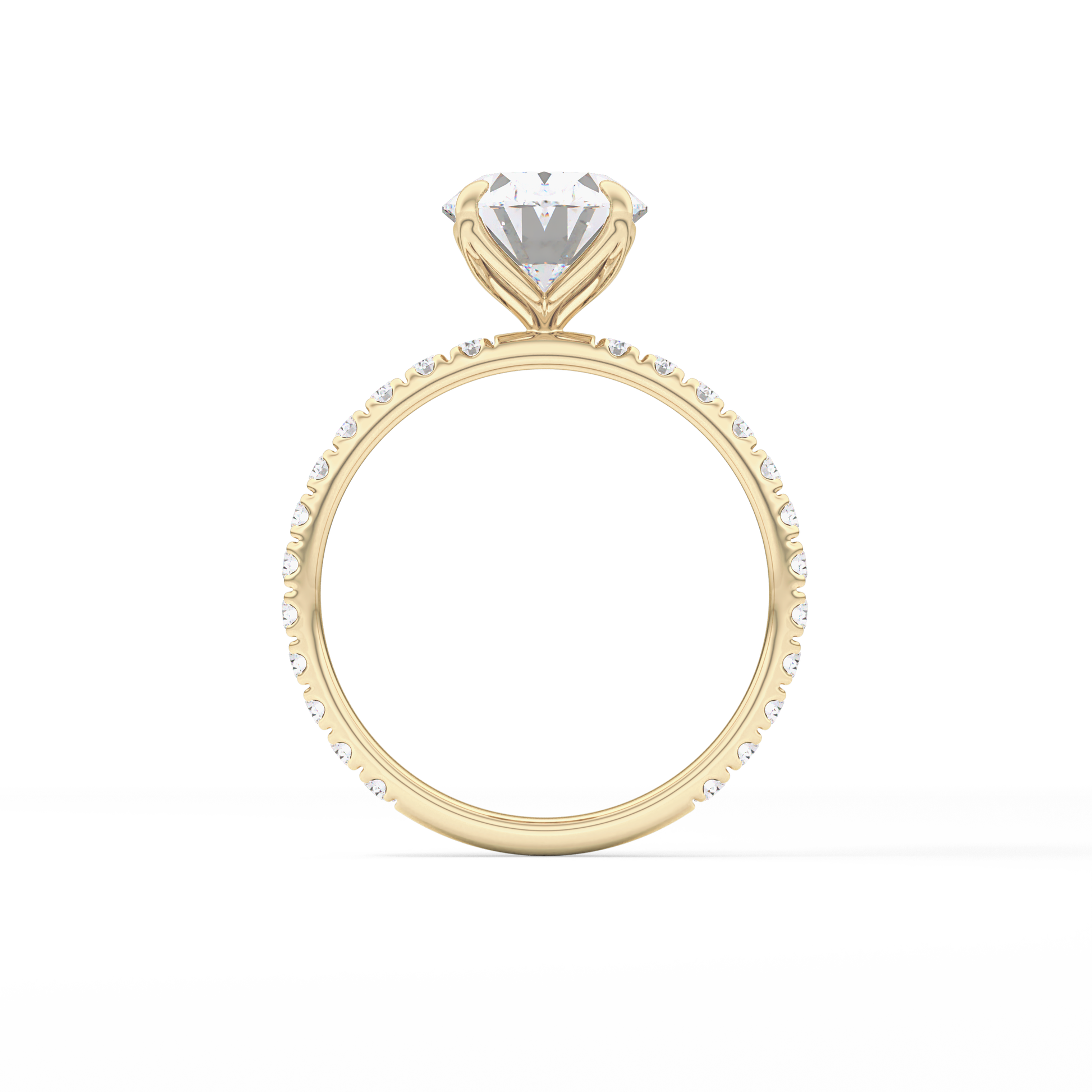 Oval Pave Lab Grown Diamond Engagement Ring