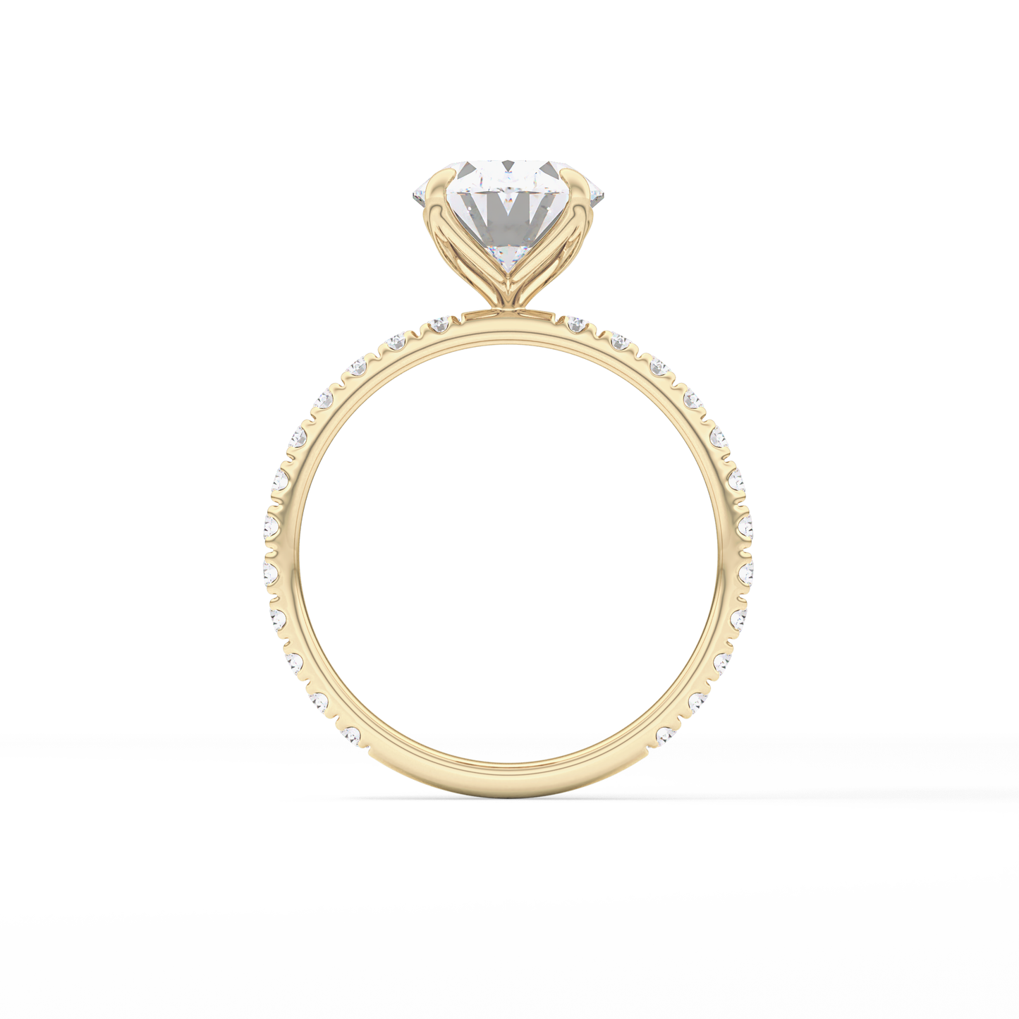 Oval Pave Lab Grown Diamond Engagement Ring