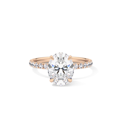 Oval Pave Lab Grown Diamond Engagement Ring