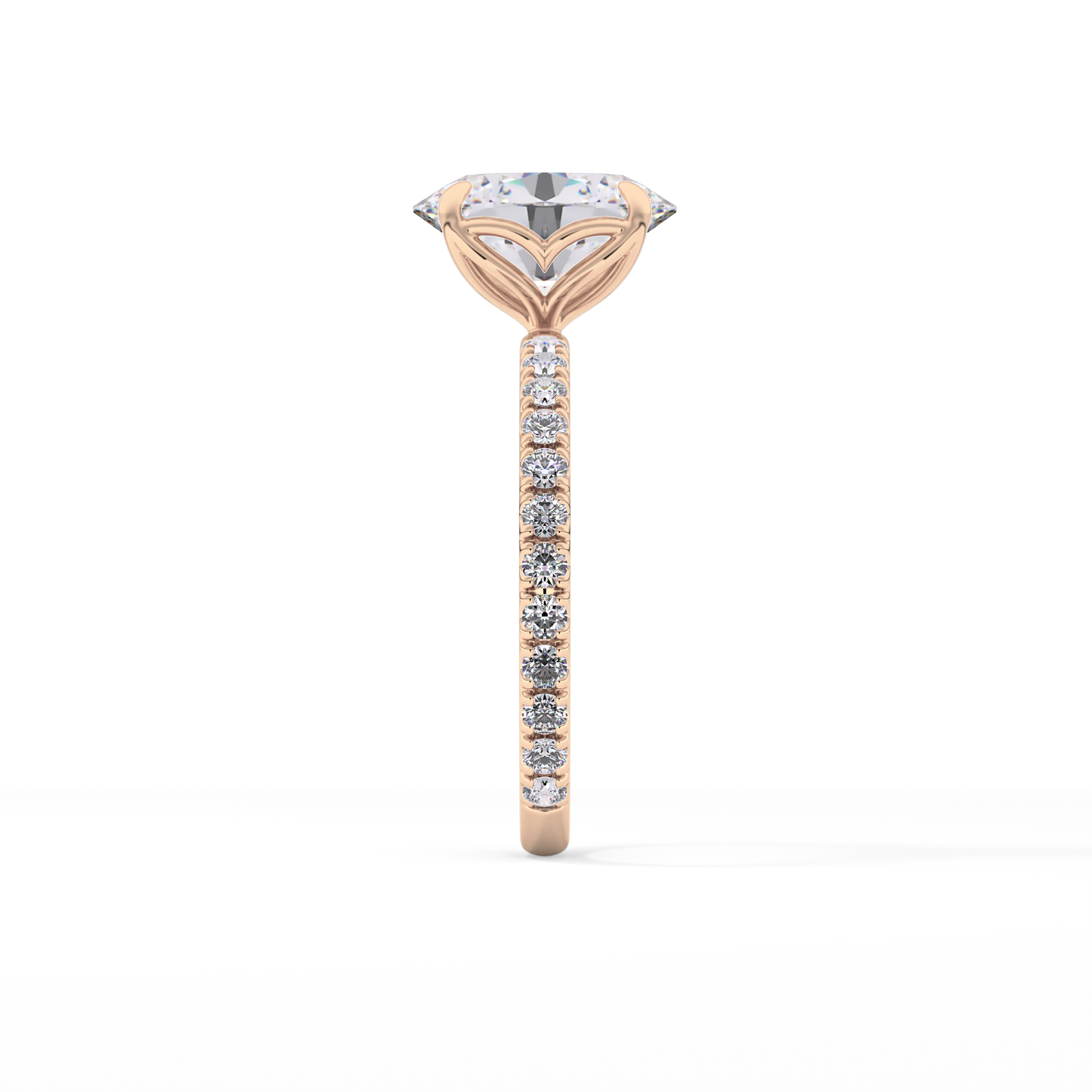 Oval Pave Lab Grown Diamond Engagement Ring