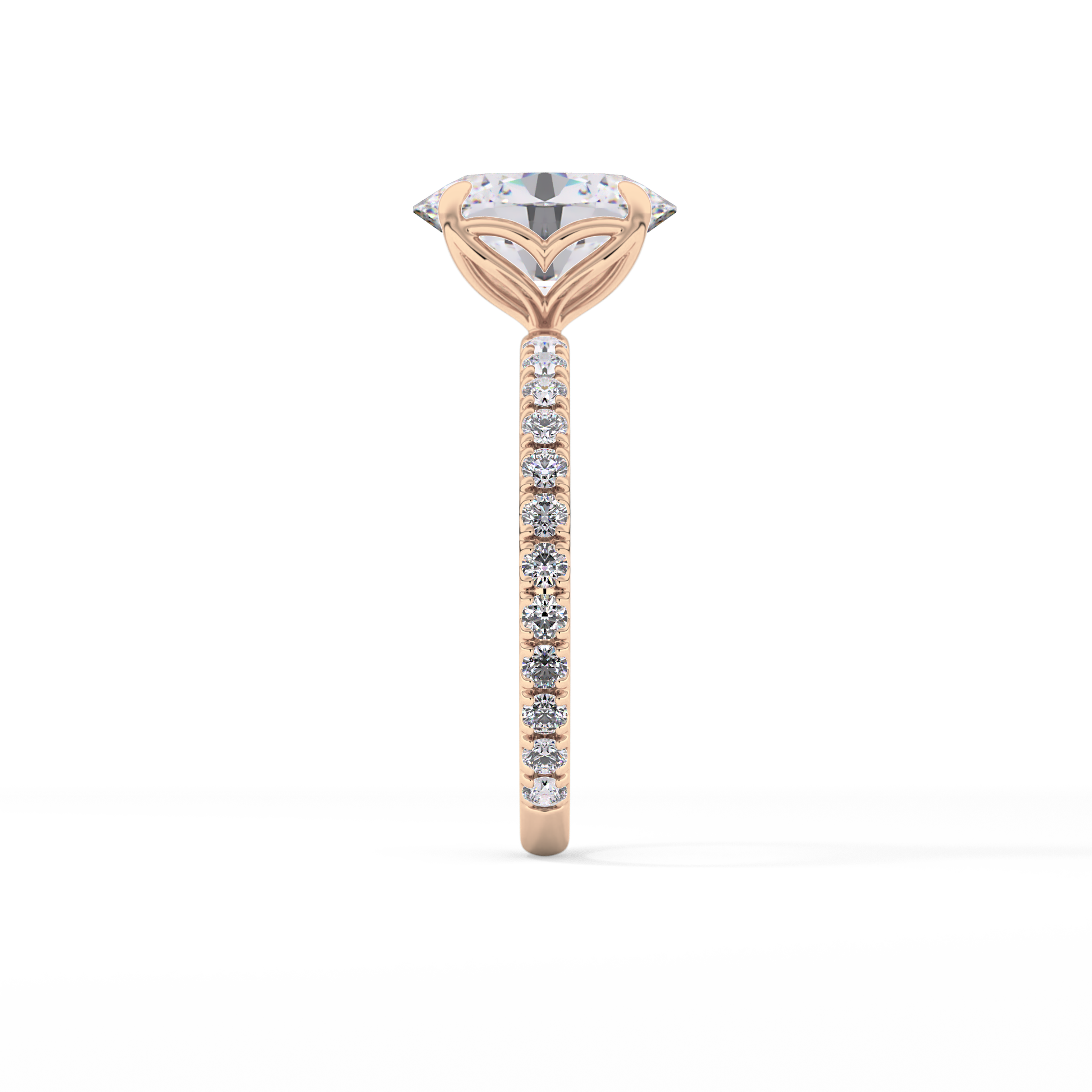 Oval Pave Lab Grown Diamond Engagement Ring