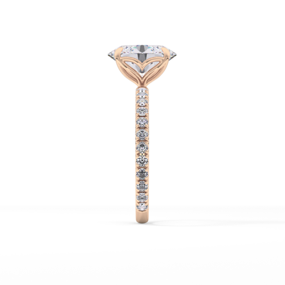 Oval Pave Lab Grown Diamond Engagement Ring