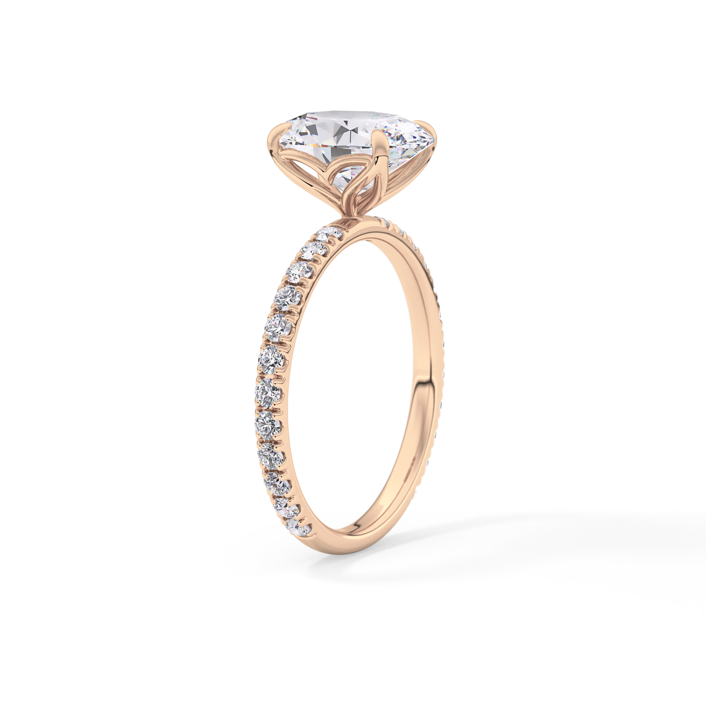 Oval Pave Lab Grown Diamond Engagement Ring