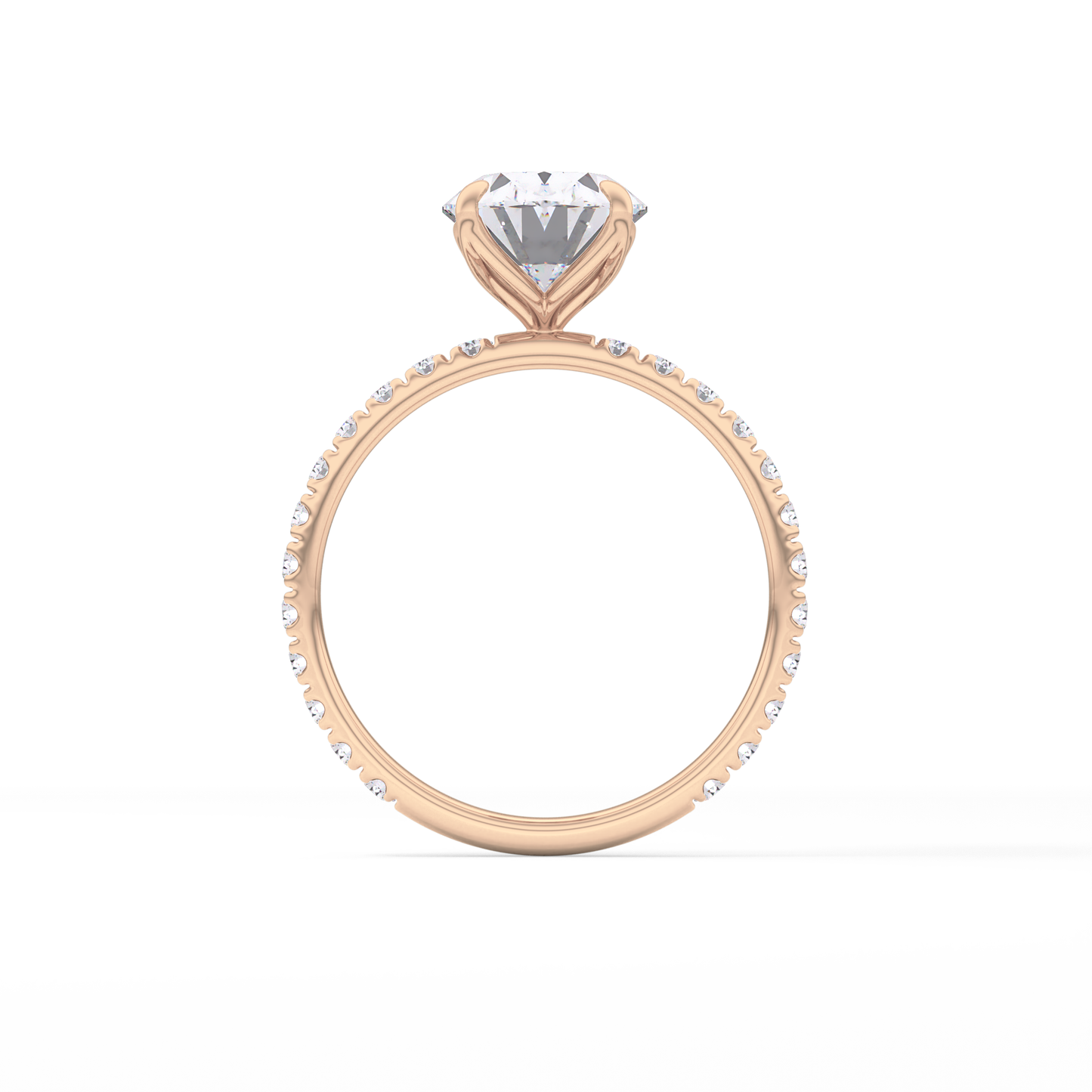 Oval Pave Lab Grown Diamond Engagement Ring