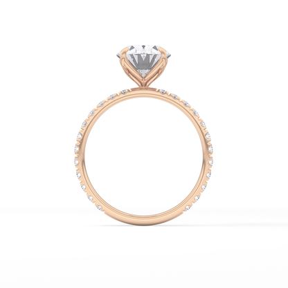 Oval Pave Lab Grown Diamond Engagement Ring