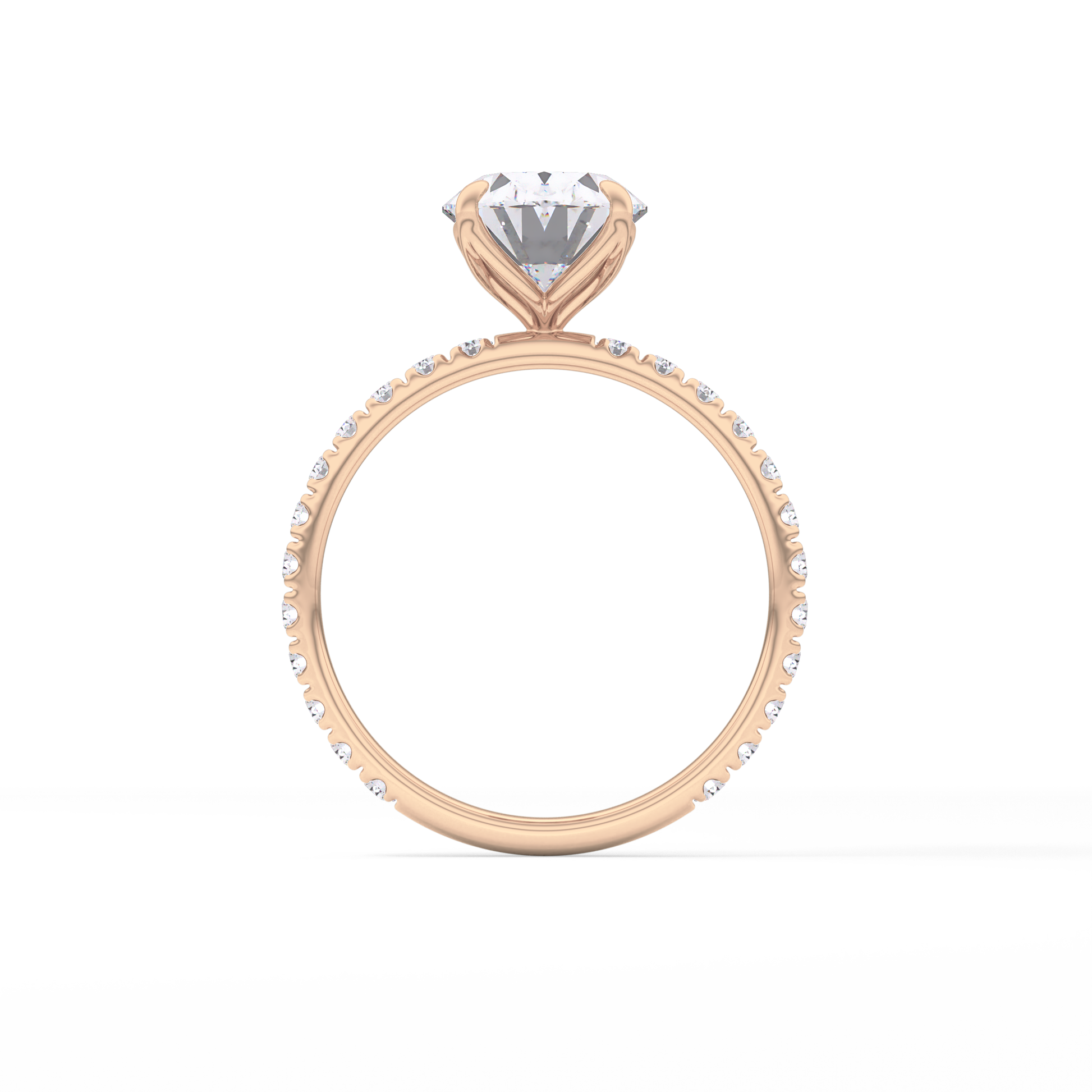 Oval Pave Lab Grown Diamond Engagement Ring