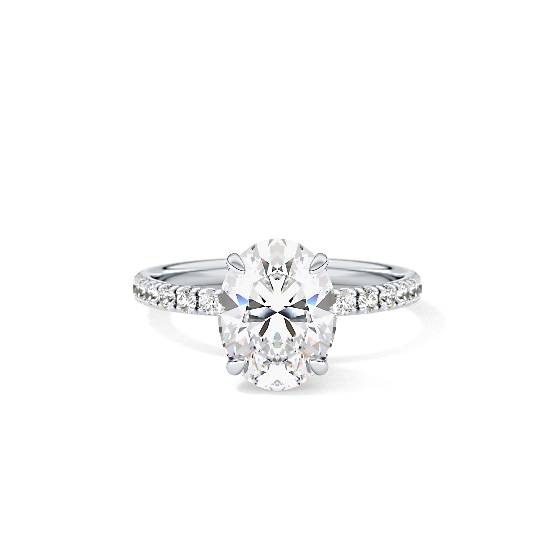 Oval Pave Lab Grown Diamond Engagement Ring
