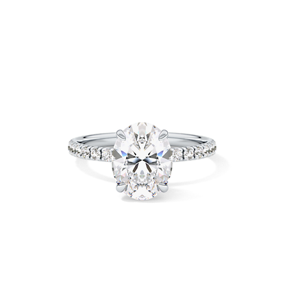 Oval Pave Lab Grown Diamond Engagement Ring