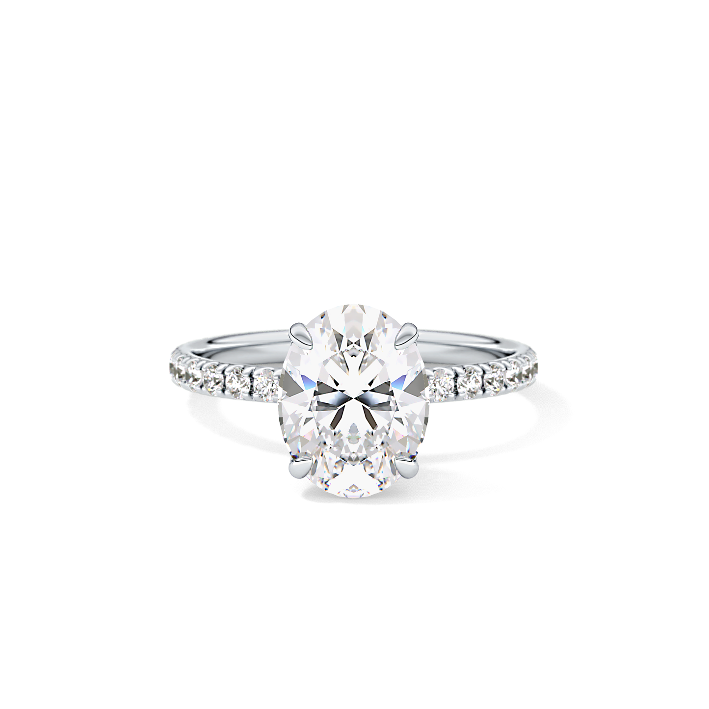 Oval Pave Lab Grown Diamond Engagement Ring