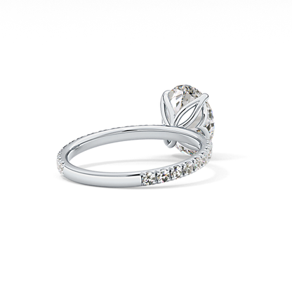 Oval Pave Lab Grown Diamond Engagement Ring
