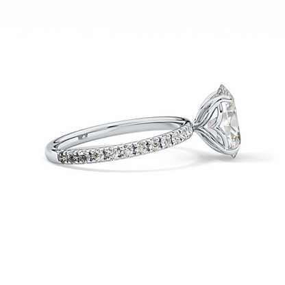 Oval Pave Lab Grown Diamond Engagement Ring