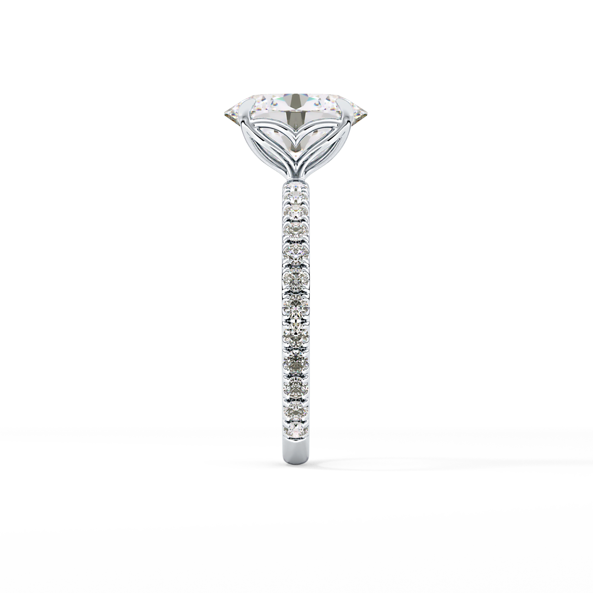 Oval Pave Lab Grown Diamond Engagement Ring