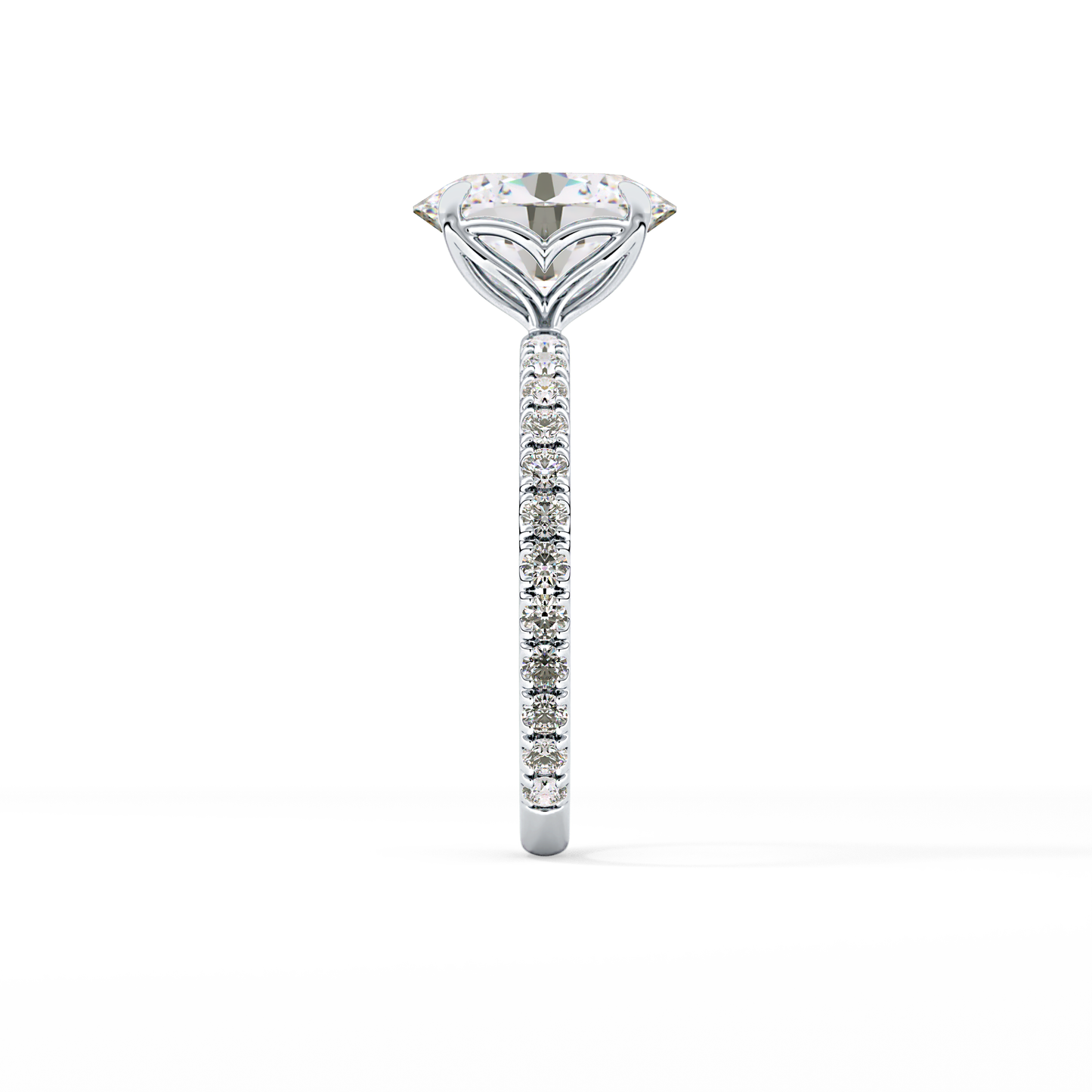Oval Pave Lab Grown Diamond Engagement Ring