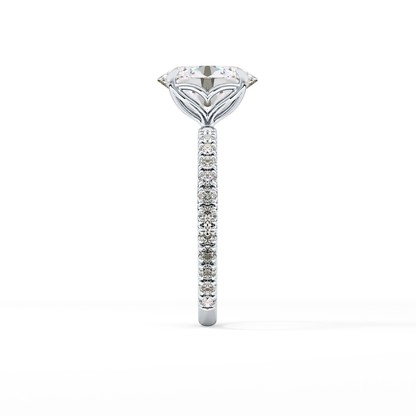 Oval Pave Lab Grown Diamond Engagement Ring