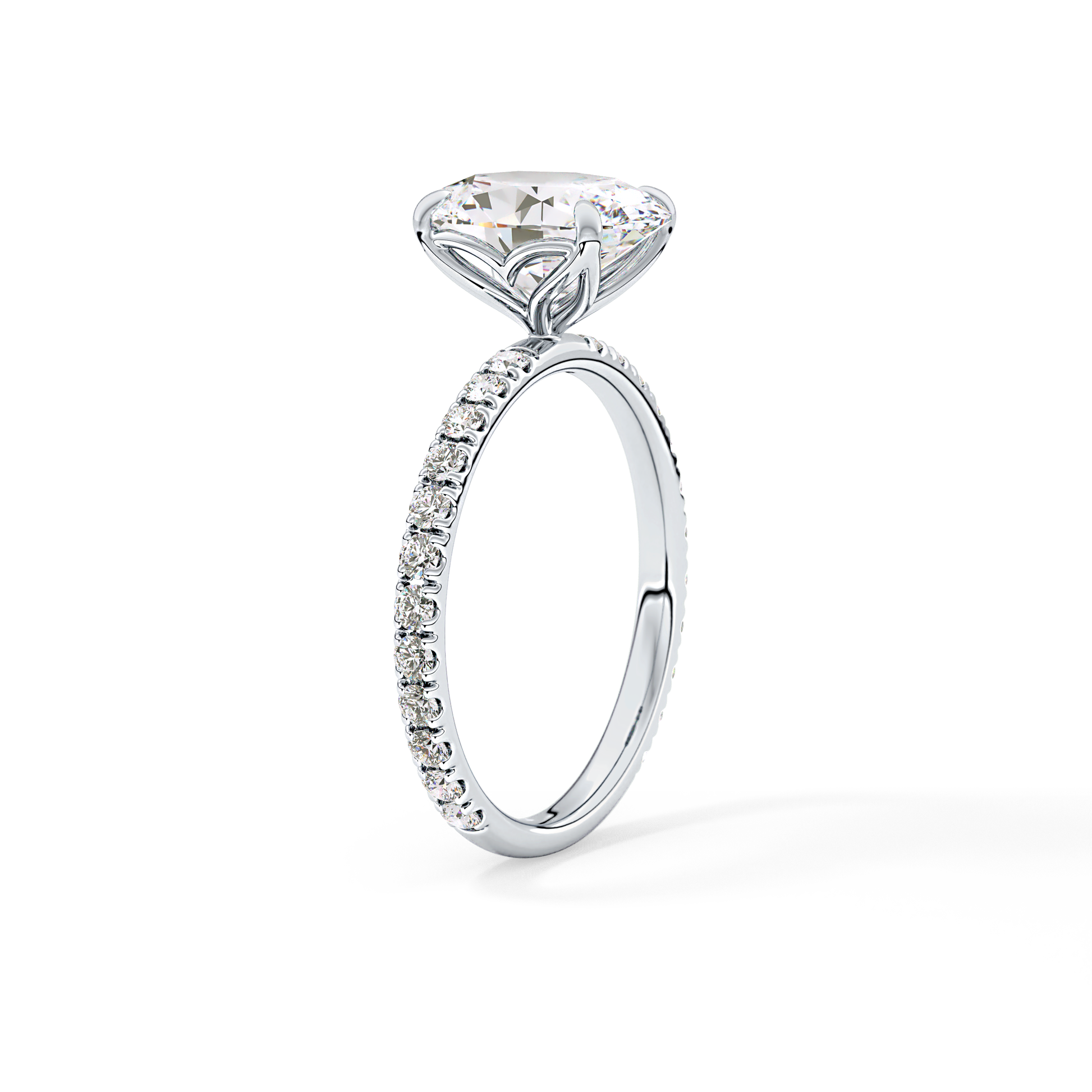 Oval Pave Lab Grown Diamond Engagement Ring