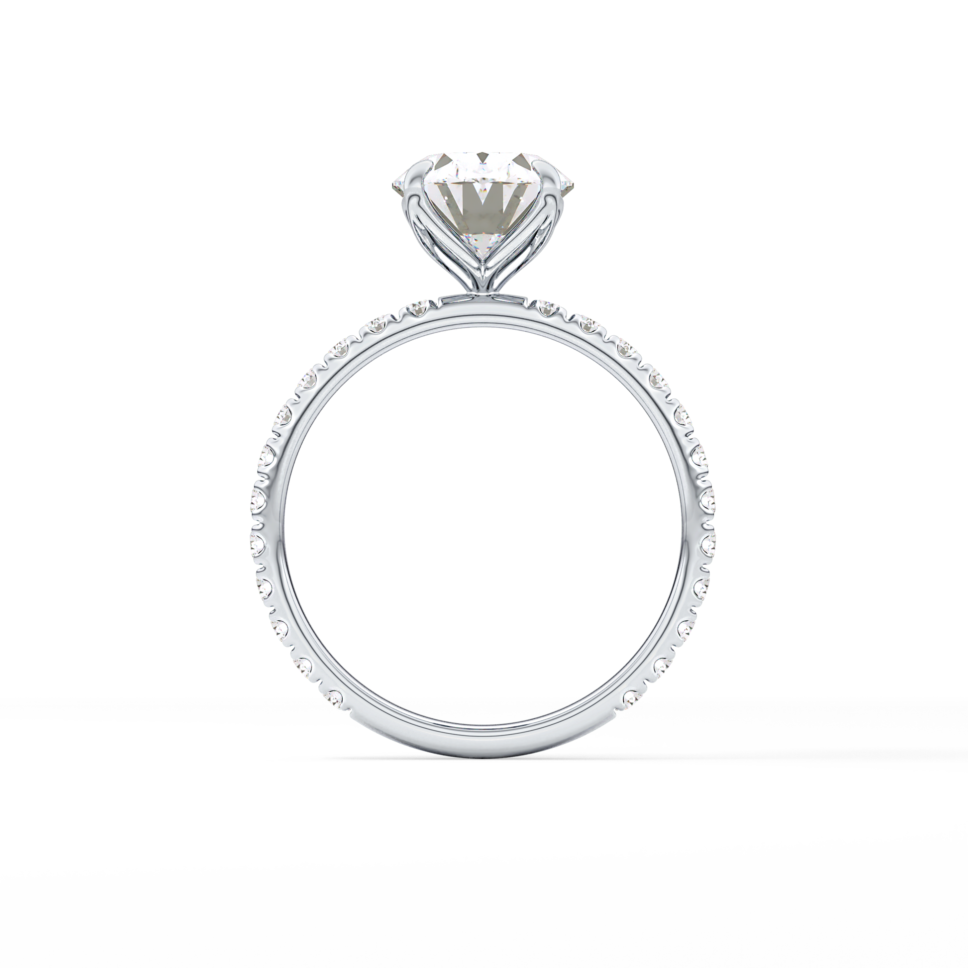 Oval Pave Lab Grown Diamond Engagement Ring