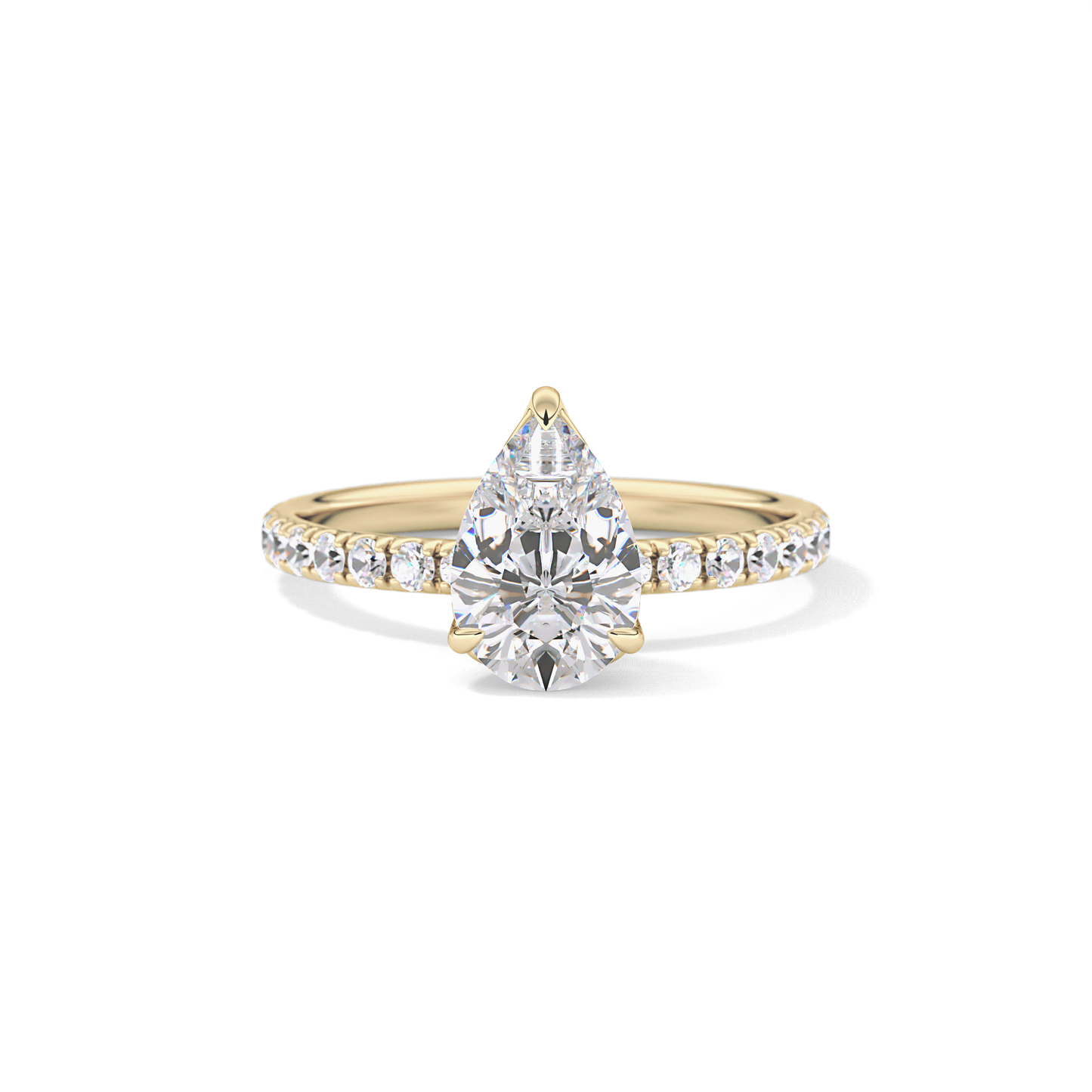 Pear Pave Lab Grown Diamond Engagement Ring