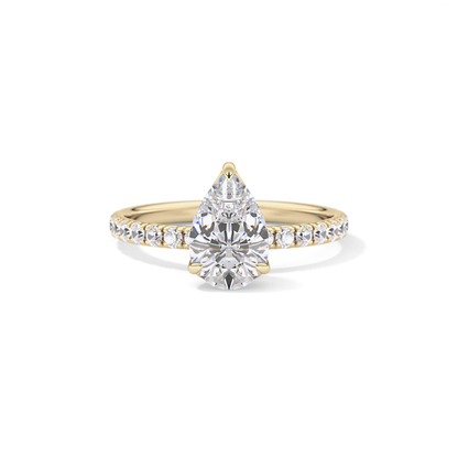 Pear Pave Lab Grown Diamond Engagement Ring