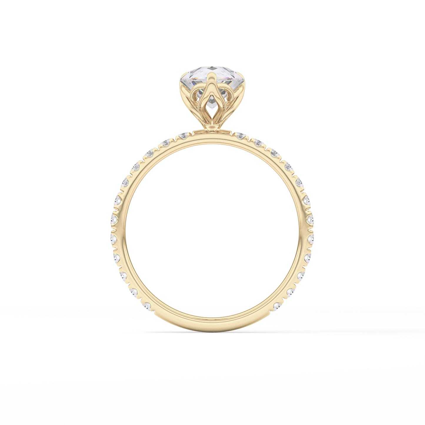 Pear Pave Lab Grown Diamond Engagement Ring