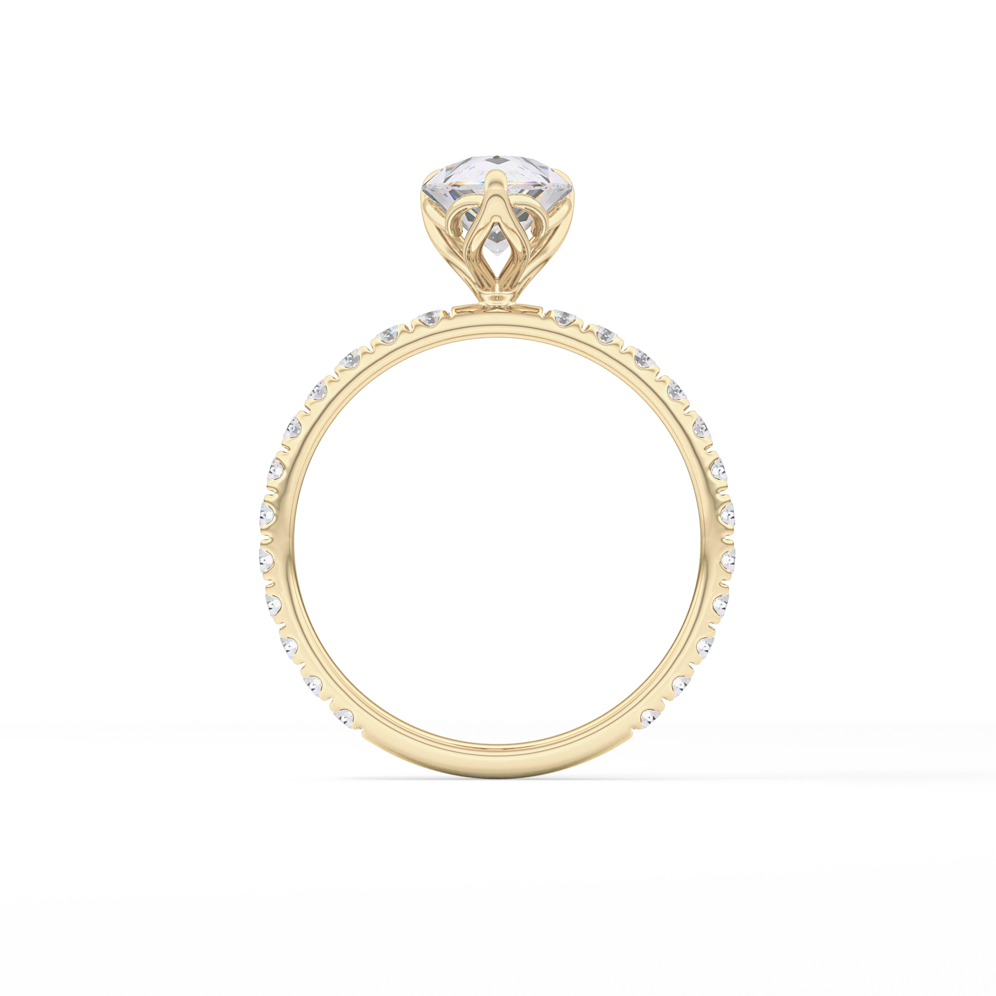 Pear Pave Lab Grown Diamond Engagement Ring