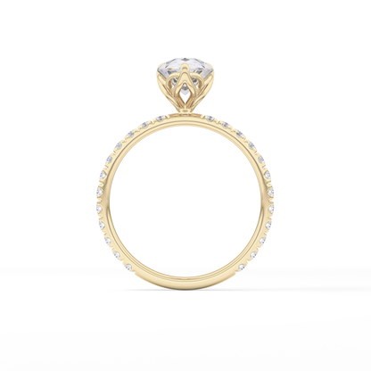 Pear Pave Lab Grown Diamond Engagement Ring