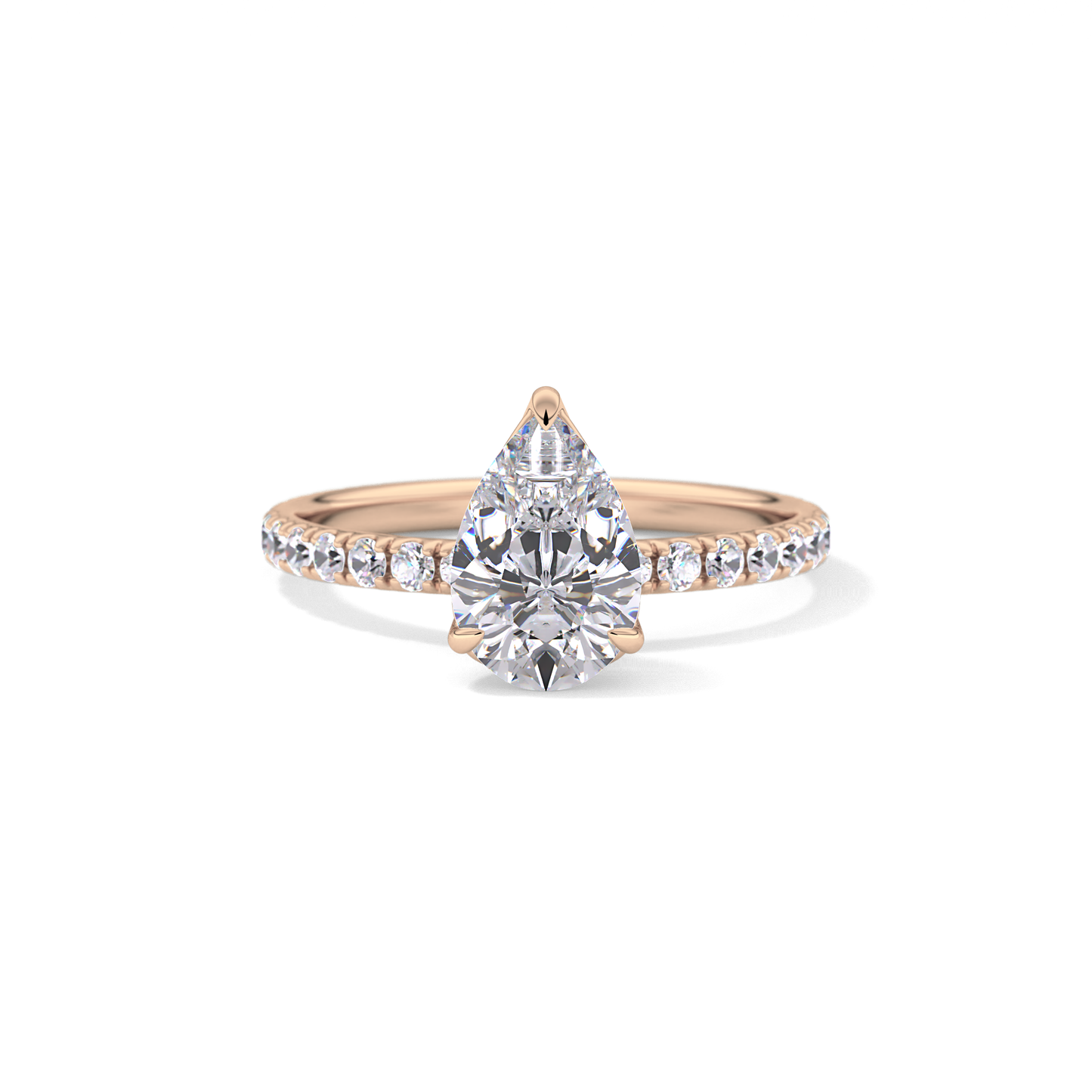 Pear Pave Lab Grown Diamond Engagement Ring