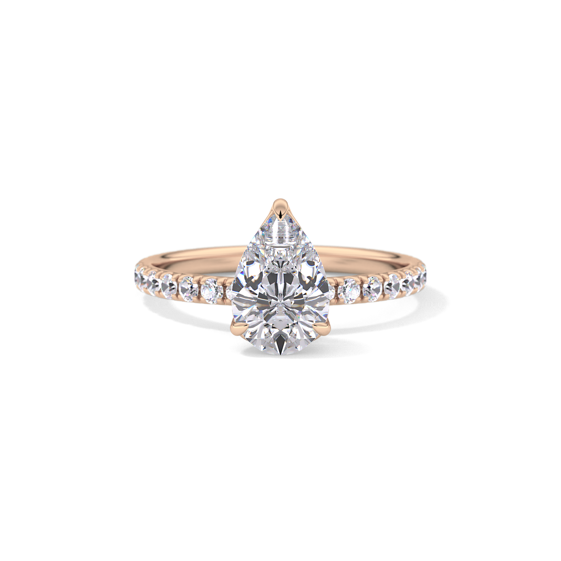 Pear Pave Lab Grown Diamond Engagement Ring