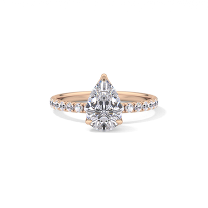 Pear Pave Lab Grown Diamond Engagement Ring