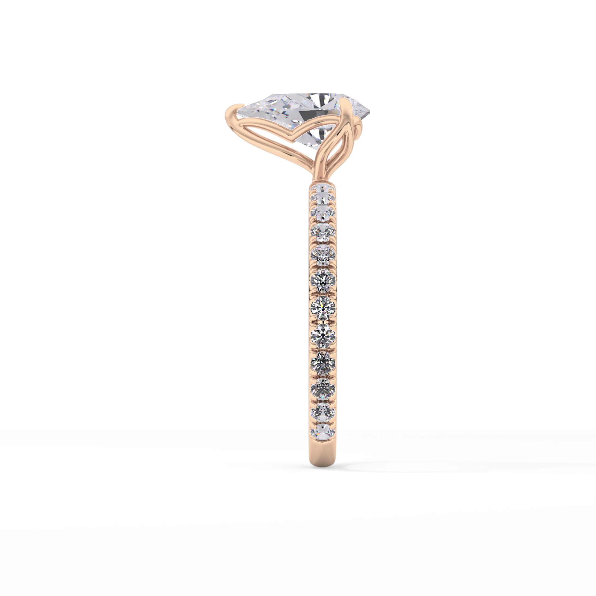 Pear Pave Lab Grown Diamond Engagement Ring