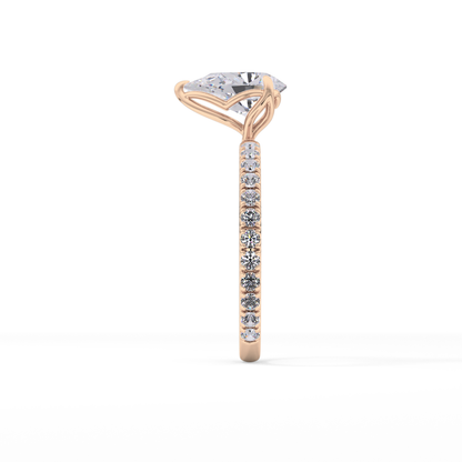 Pear Pave Lab Grown Diamond Engagement Ring